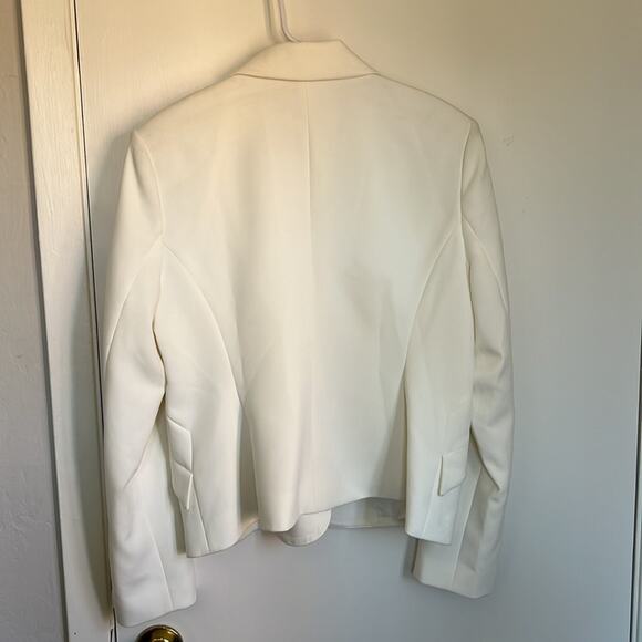 L'AGENCE Jennah Cropped Suiting Single Breasted Blazer Size 10 Ivory - Picture 6 of 8